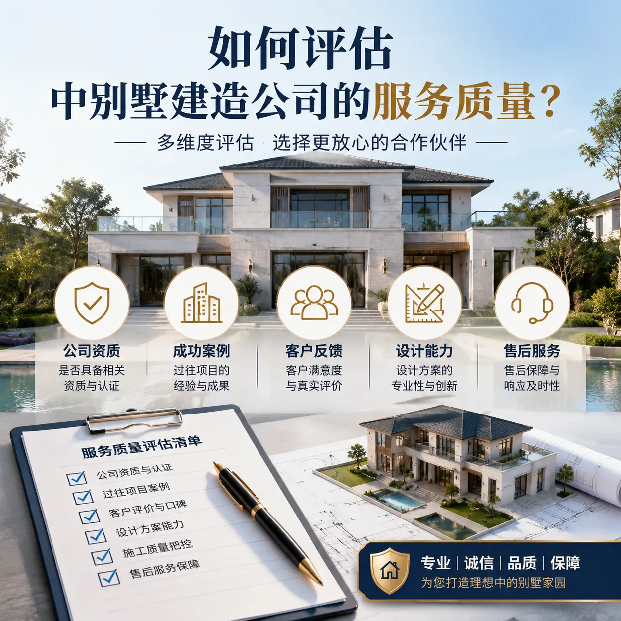 如何评估 沿河 中别墅建造公司的服务质量？