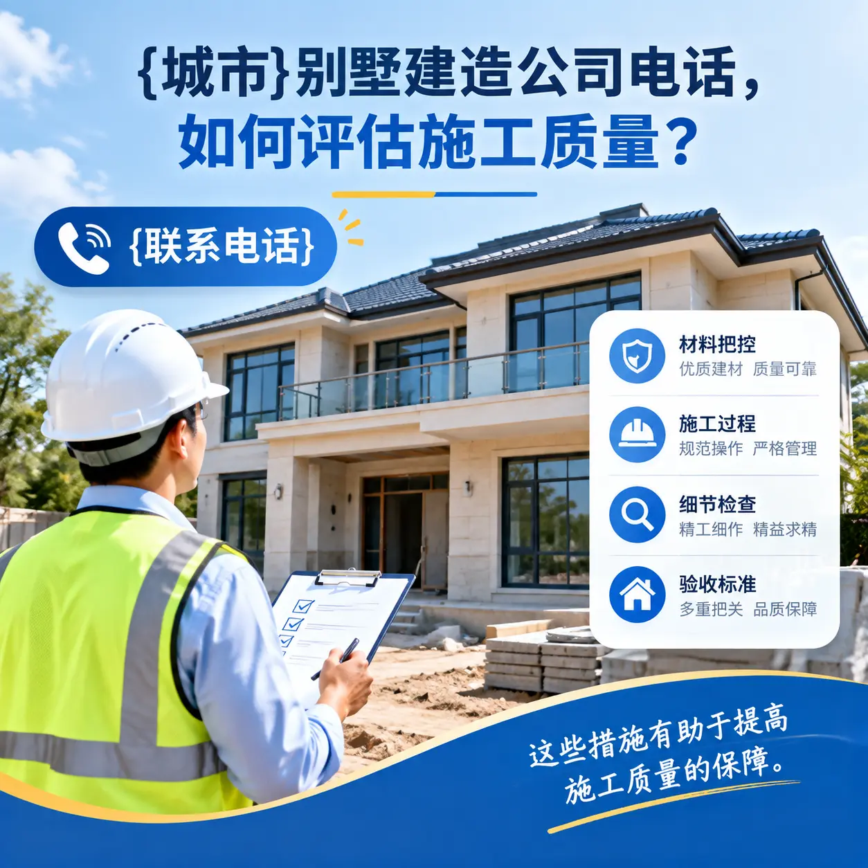 沿河别墅建造公司电话,如何评估施工质量?